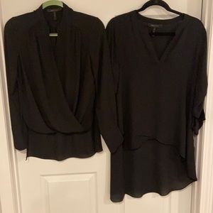 Bundle of 2 black BCBG black dressy tops